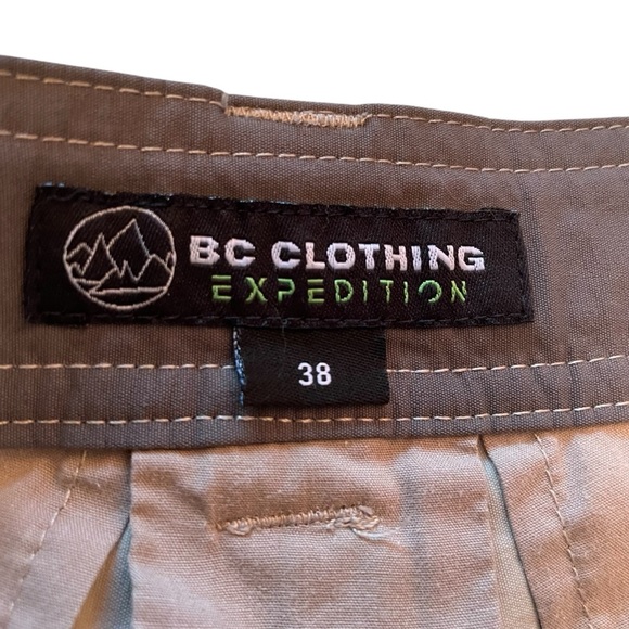 B.C. Clothing Expedition Tan Cargo Shorts-Size 38-5 Front Pockets-2 Back Pockets - Picture 7 of 13